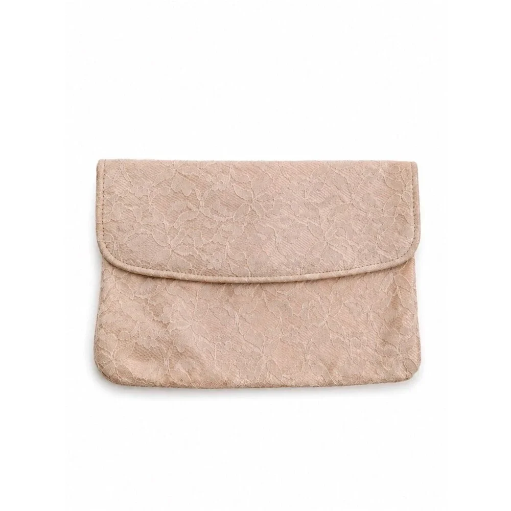 Vintage Unbranded Light Pink Lace Clutch Bag Delicate